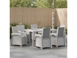 Vidaxl Conjunto De Jantar Para Jardim 7 Unid. Branco E Creme Pp