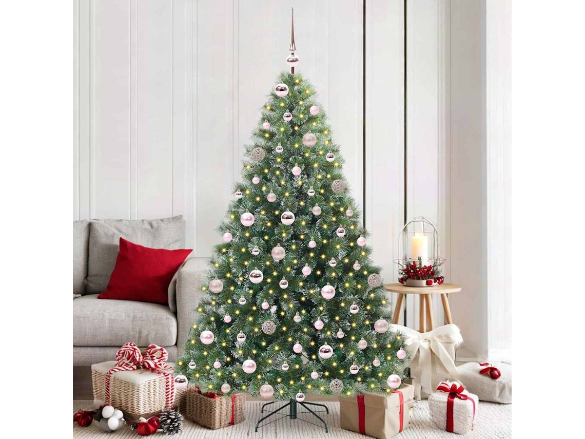 Vidaxl Árvore De Natal Artificial Com 300 Leds Verde 180 Cm Pe E Pvc