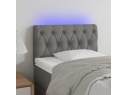 Cabeceira De Cama C/ Luzes Led Tecido 80x7x78/88 Cm Cinza-claro