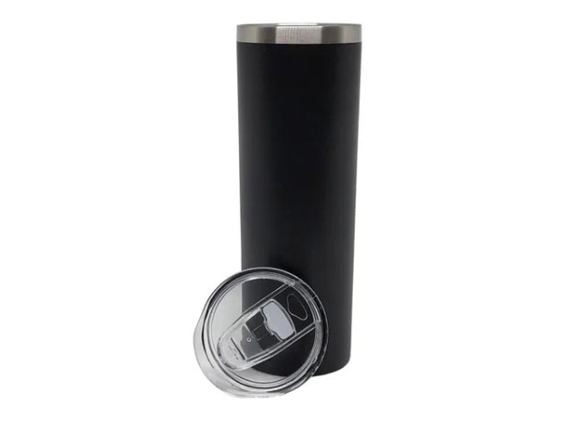Caneca Térmica Inox 20oz com Tampa Preta Portátil