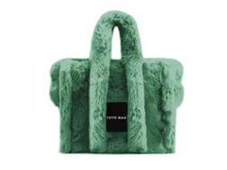 2026 bolsa de Pelúcia para Mulher, Bolsa Fluffy Y2k de Alta Qualidade com Grande Capacidade para Uso Diário e Presente Verde