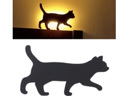 Luminária De Parede Com Luz Ativada Por Voz, Em Formato Gato, Funciona