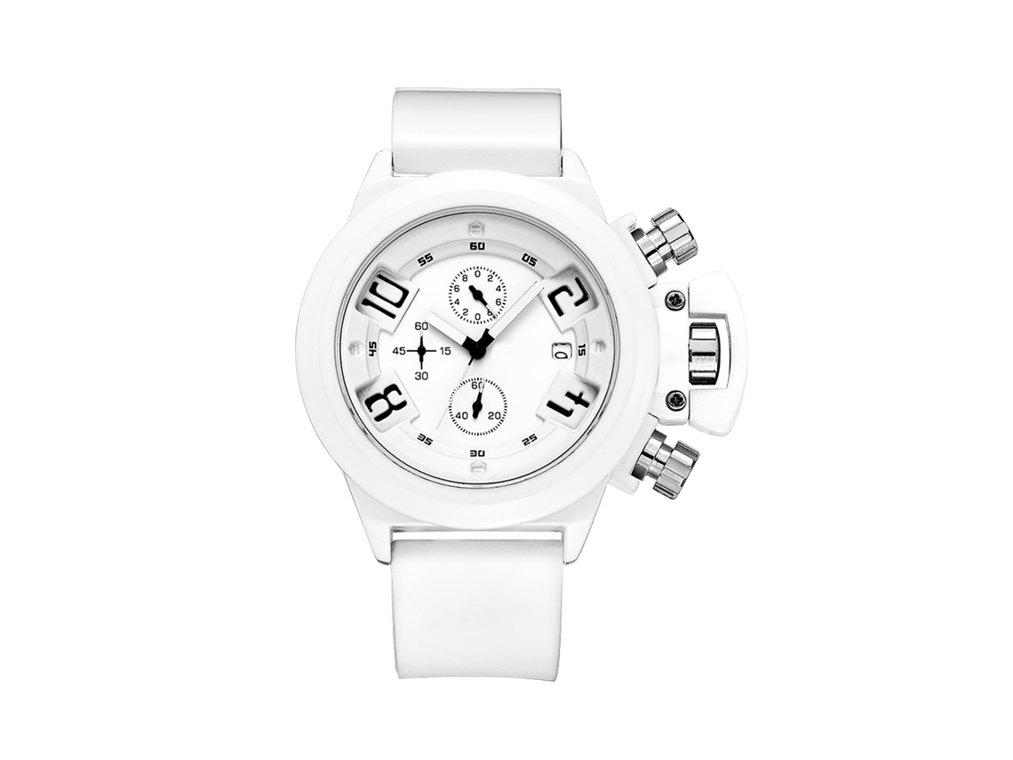 Reloj Deportivo Hombre De Silicona Con Calendario Y 3 Esferas Multifunción De Cuarzo