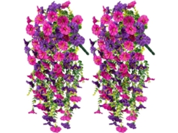 Conjunto de 2 Flores Artificiais Suspensas Resistentes a Raios Uv, para Casa, Jardim AQUAFORGE