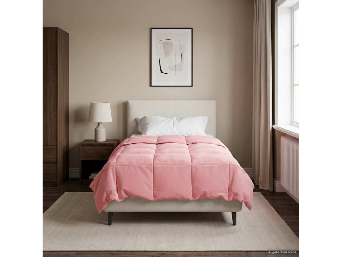 Vidaxl Edredom De Verão Simples 135 X 220 Cm Verão Rosa Respirável