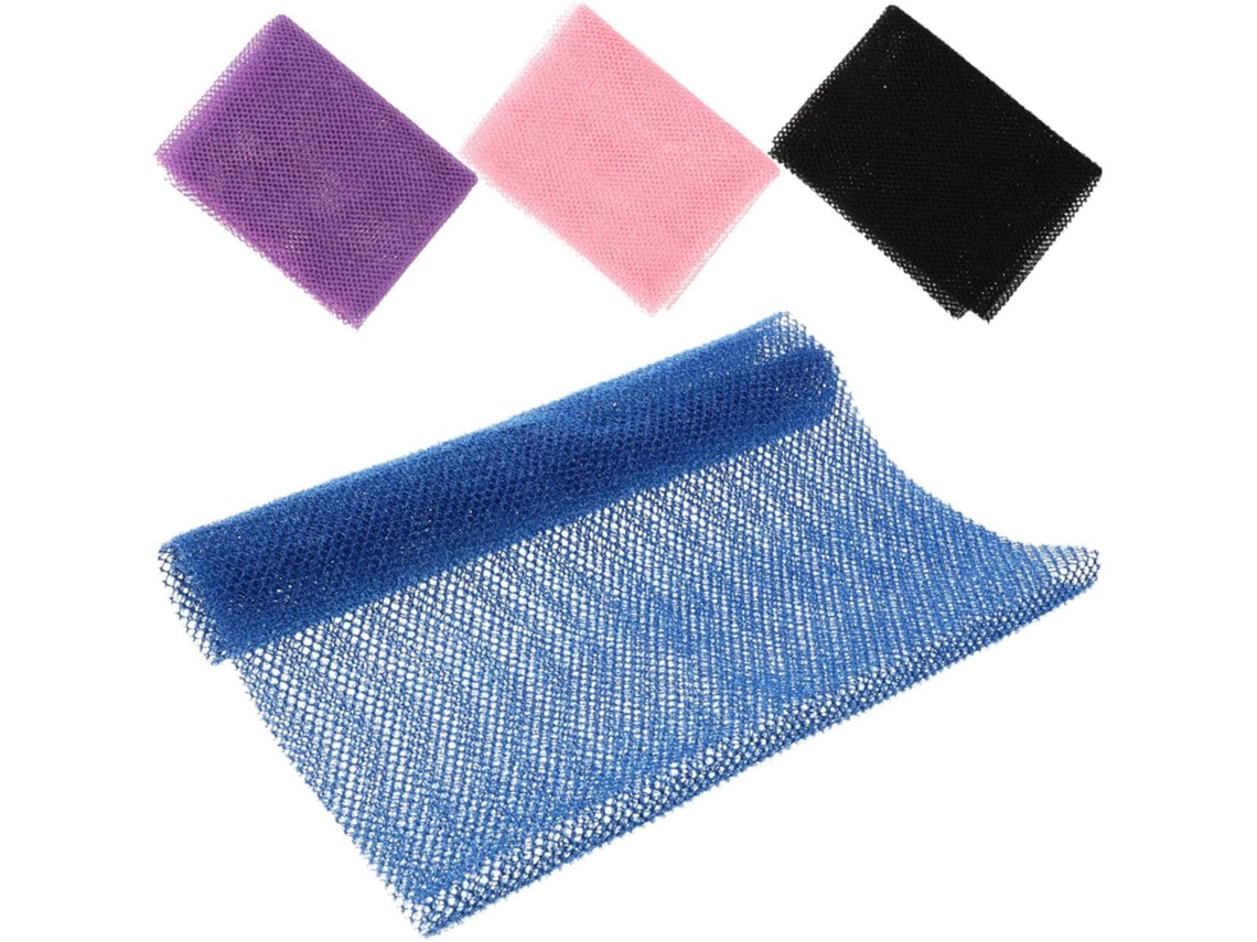 Conjunto De 4 Peças De Rede De Banho Africana Em Nylon, Escova Corporal Esfoliante Longa E Kit De Limpeza.
