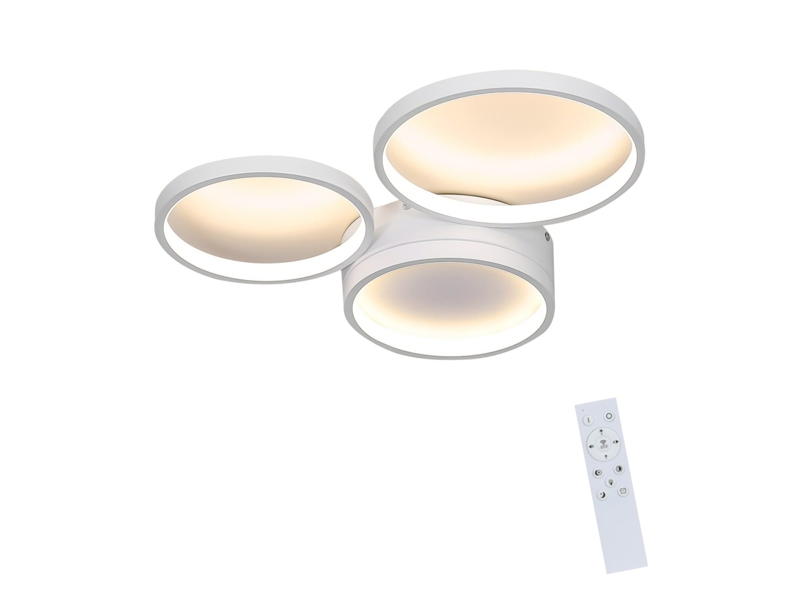 Led Luz de Teto Sala de Estar Preta Regulável com Controlo Remoto Lâmpada de Teto 38W NETTLIFE