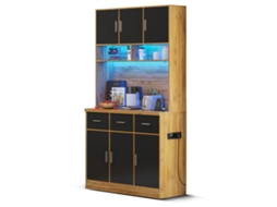 Buffet 100x40x180cm, Multifuncional, Led App, Gavetas, Prateleiras, Passagem Cabos. Cs