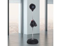 Saco De Pancadas Com Base Ajustável 126-144 Cm Inclui Luvas E Bomba Preto