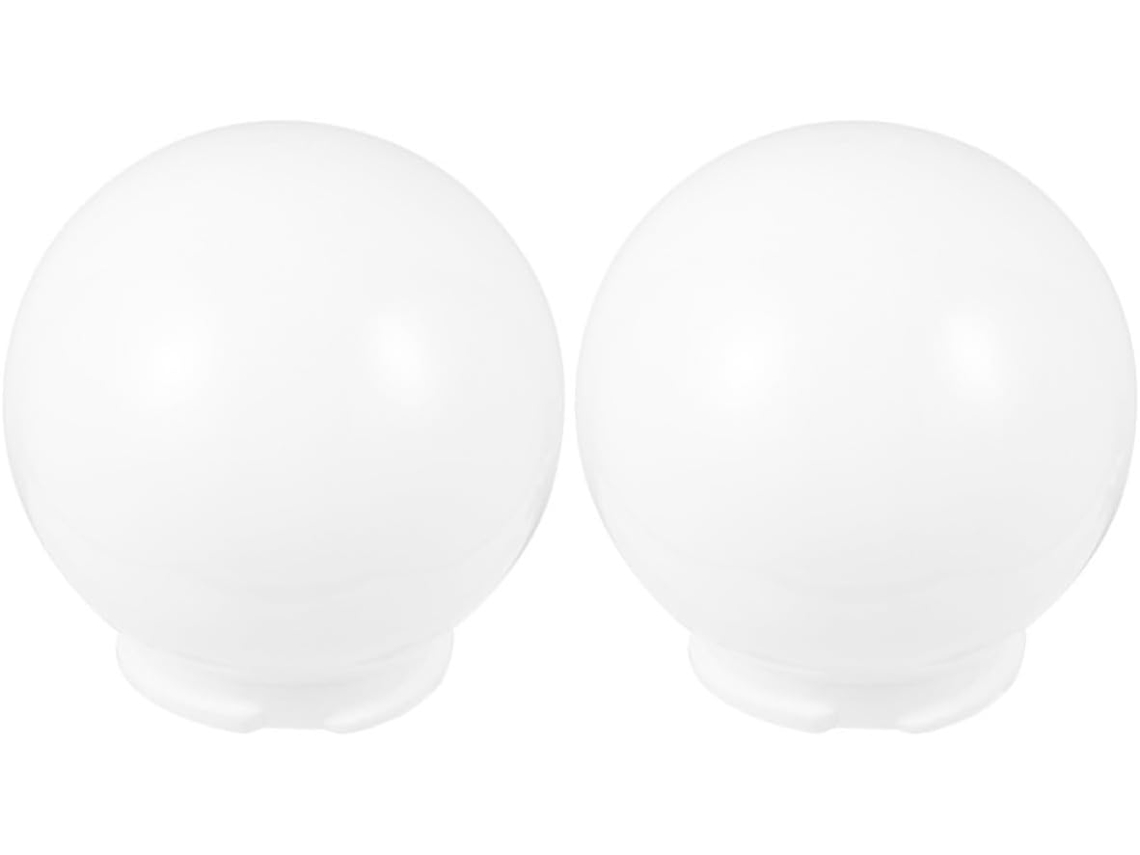 Globo De Luz Acrílico Branco, Conjunto De 2 Peças Para Luminárias Externas, Substituição Simples E Resistente.