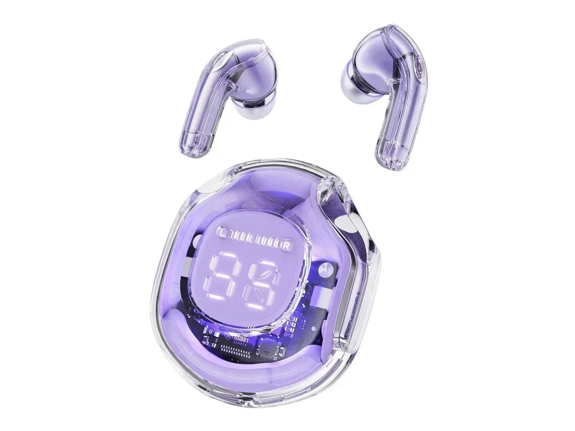 (roxo) Fones De Ouvido Sem Fio Tws Bluetooth 5.3 Com Cancelamento De Ruído E Funções De Controle Por Toque.