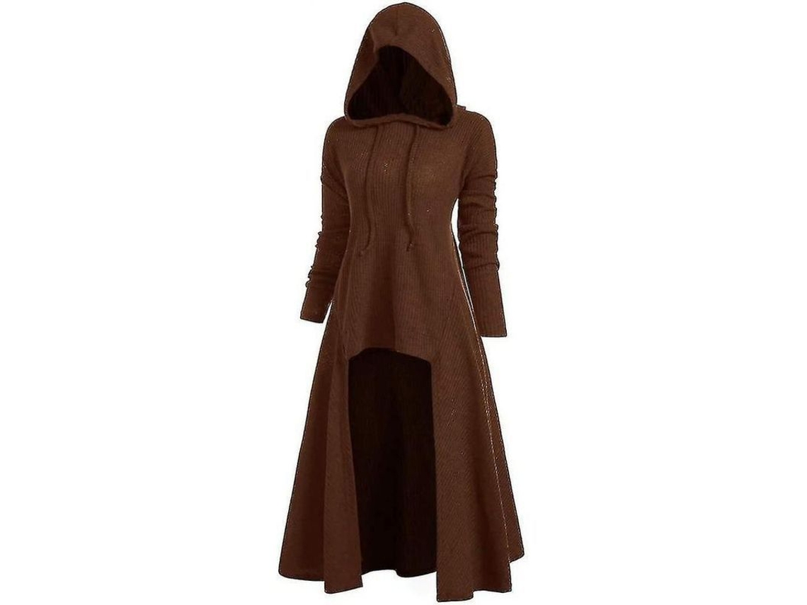 2026 jaqueta com Capuz Gótico para Mulher Pux de Mistura de Algodão Ocasiões Casuais e Especiais XXXL Brown