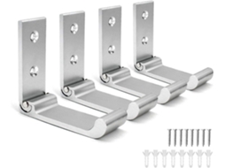Omni 4 Ganchos de Pared de Aleación de Aluminio Plegables, Perchero Multifuncional Negro Sxq Plata