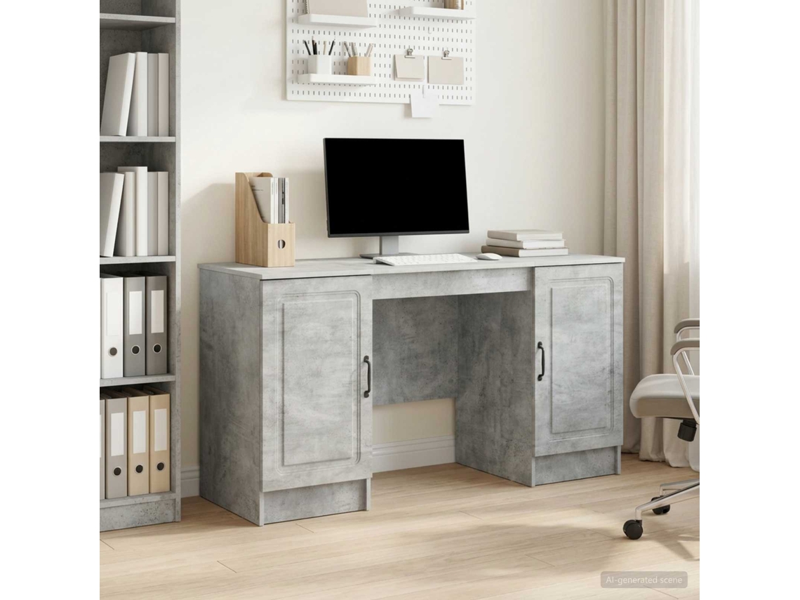 Vidaxl Mesa Cinzento Cimento 142,5 X 50 X 75 Cm Derivados De Madeira