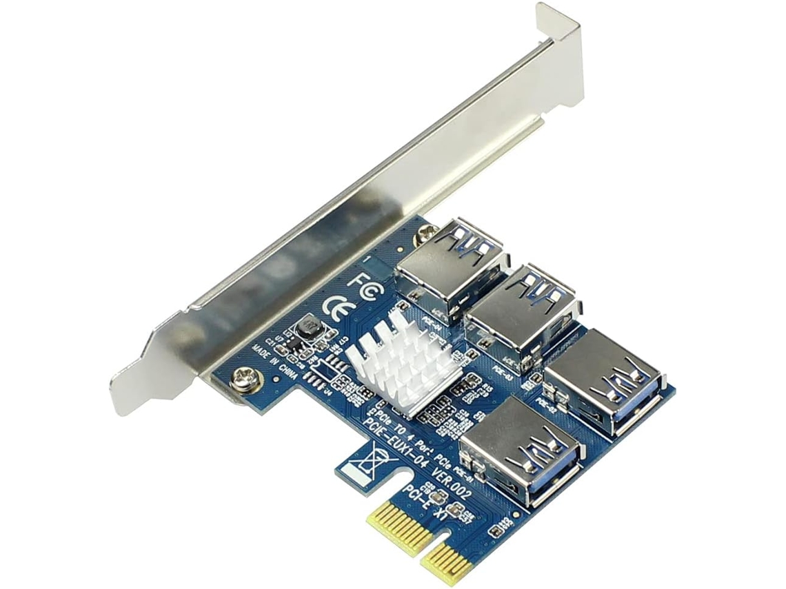 Adaptador Pcie Riser Pciexpress Slots Usb Multiplicador Porta Miner Card Btc UISAVE