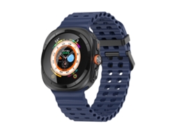 Bracelete Para Samsung Galaxy Watch Ultra (47mm) - Silicone Ocean - Dupla Fileira De Furos - Azul Escuro
