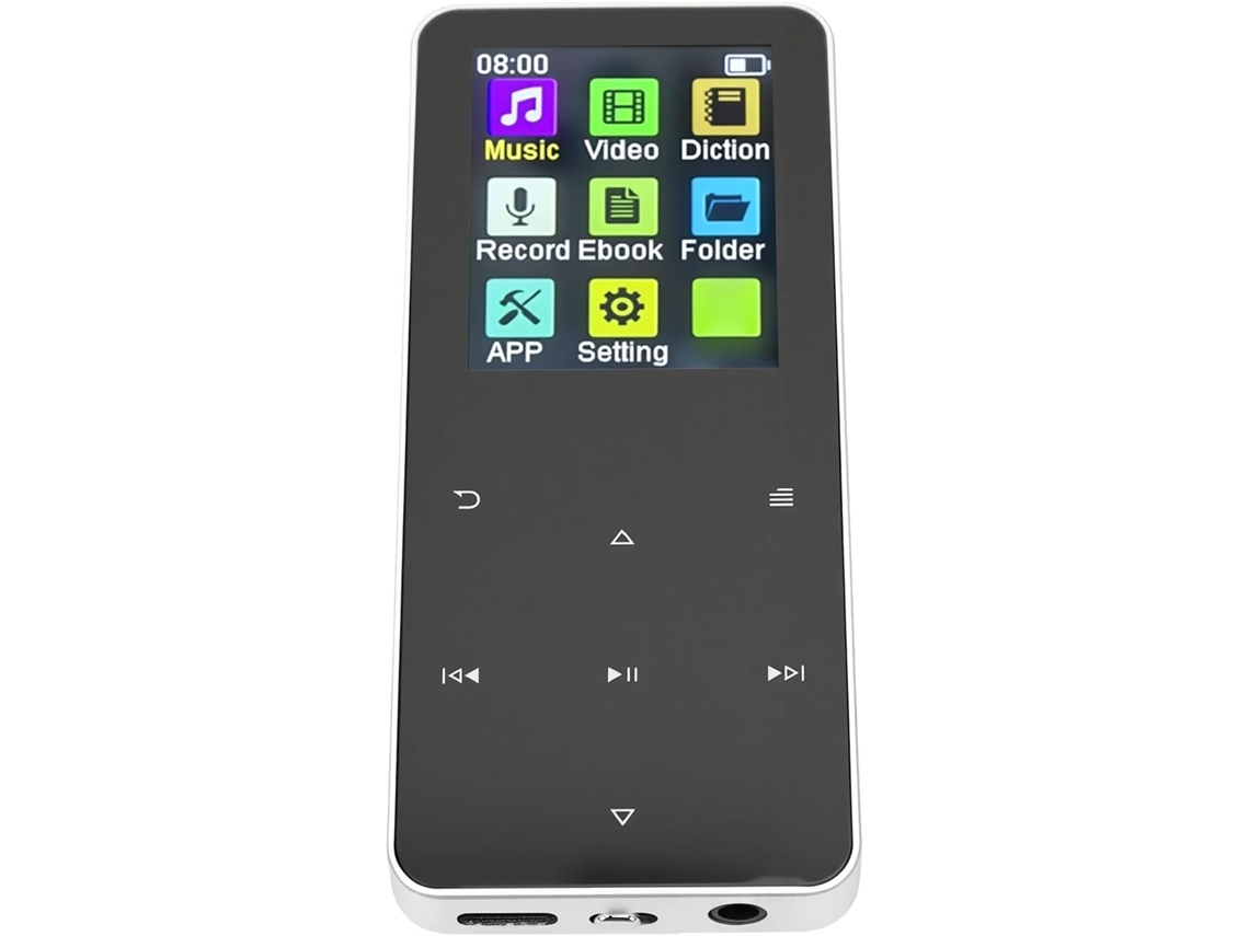 Reprodutor de MP3/MP4 Bluetooth de 64 GB, tela de 64 GB, rádio FM, gravador com áudio HiFi sem perdas de 1,8".