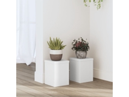 Vidaxl Suportes P/ Plantas 2 Pcs 15x15x20 Cm Derivados Madeira Branco