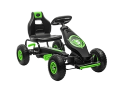 Kart Infantil, Com Pedais, Assento Ajustável, Uso Interno E Externo, A Partir De 5 Anos, Verde E Preto, 121 X 58 X 61 Cm.