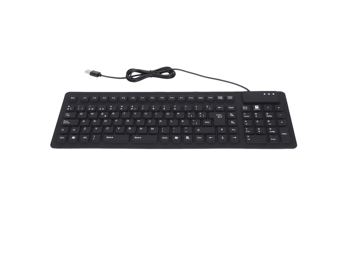 Teclado Com Fio Plegável Silencioso Em Espanhol Com 108 Teclas