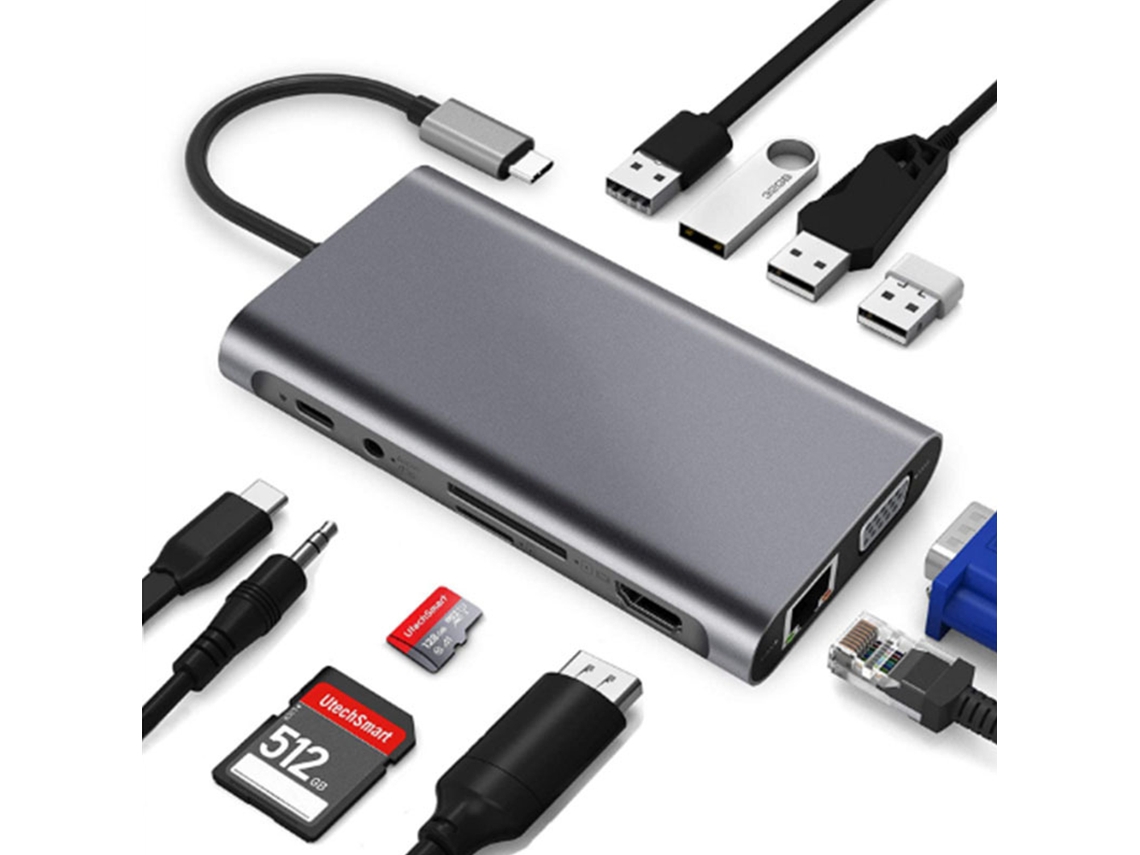 Estação De Encaixe Tipo C 11 Em Um Hub Usb Multi Em Um Brilvibera