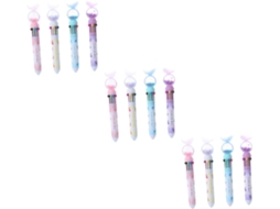 Conjunto De 12 Canetas Esferográficas Tehaux Multicoloridas Com