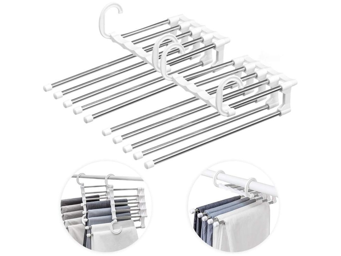 Perchero De Pantalones Extensible Ahorrador De Espacio 2025, 2 Piezas De Acero Inoxidable, Multifuncional Para Ropa, Toallas Y Bufandas