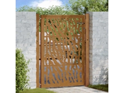 Vidaxl Portão De Jardim 100x150 Cm Em Aço Intemperizado Com Design De Traços