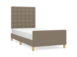 Bed Frame With Headboard, Bed Frames With Headboards Vidaxl Cinzento-acastanhado Tecido (90 X 200 Cm)