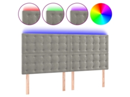 Cabeceira de Cama com Luzes Led Veludo Cinza Claro MAISON EXCLUSIVE (180x5x118 cm)