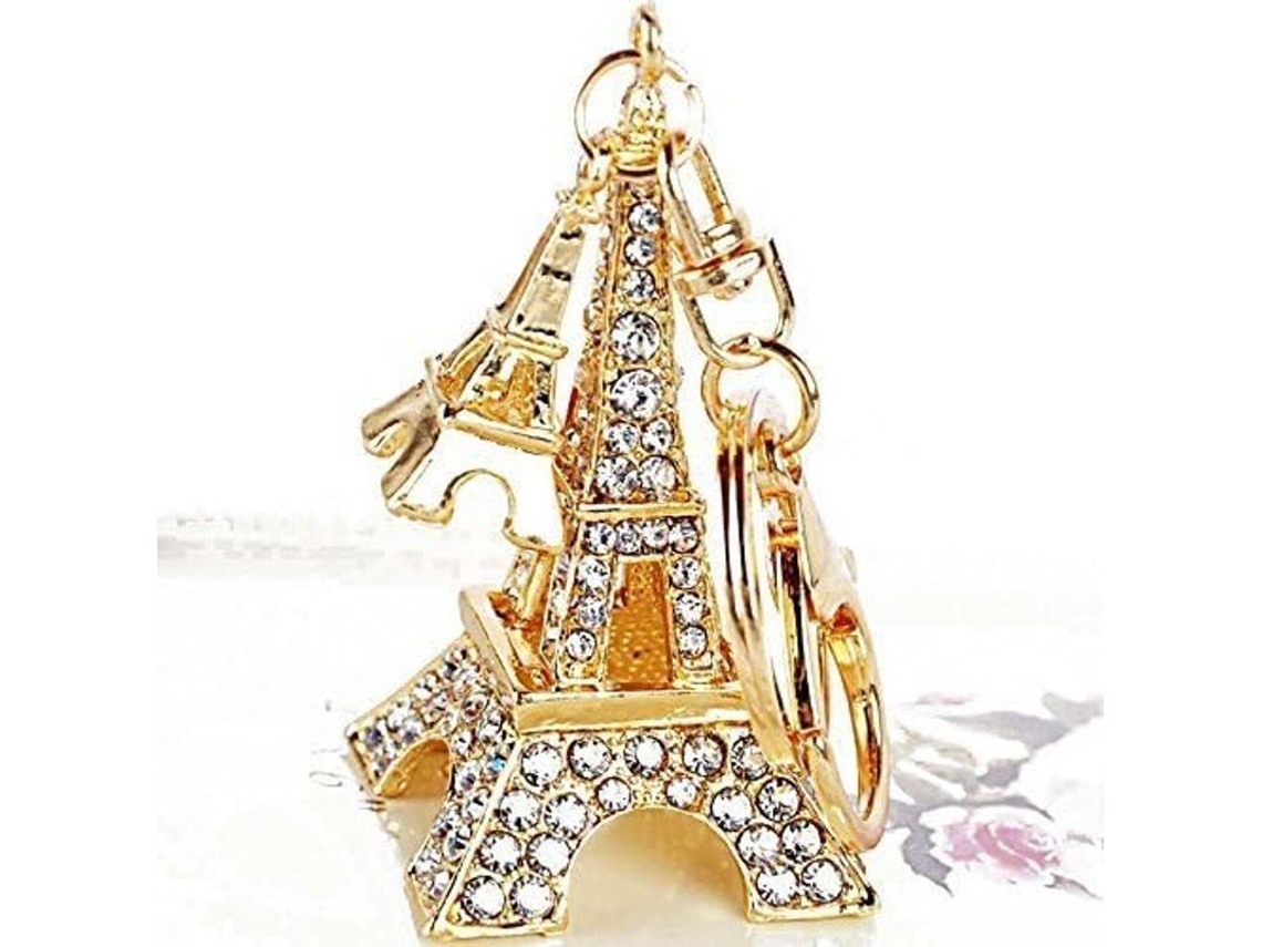 Llavero Em Forma De Torre Eiffel Com Pedras De Cristal E Strass, Bonito E Elegante, Ideal Como Presente