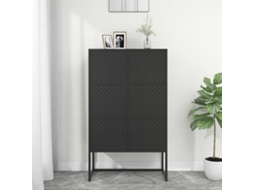 Vidaxl Aparador Alto 80x35x135 Cm Aço Preto