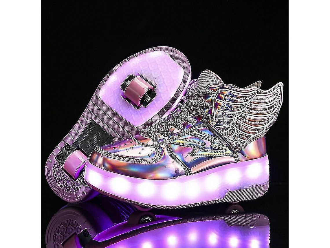 Sapatos com Rodas Led 7 Cores e 15 Modos, Carregamento Usb, Design Versátil para Crianças Presente Perfeito para Festivais A7