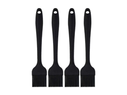 Conjunto De 4 Pincéis De Silicone Para Cozinha, Resistente Ao Calor, Fácil De Limpar, Ideal Para Barbecue, Bolo E Massas Preto
