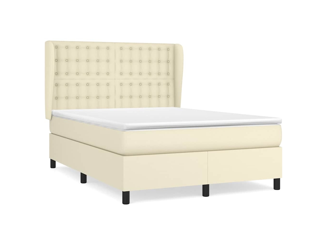 Box Spring Bed, Box Spring Beds Vidaxl Creme Couro Artificial (140 X 190 Cm)