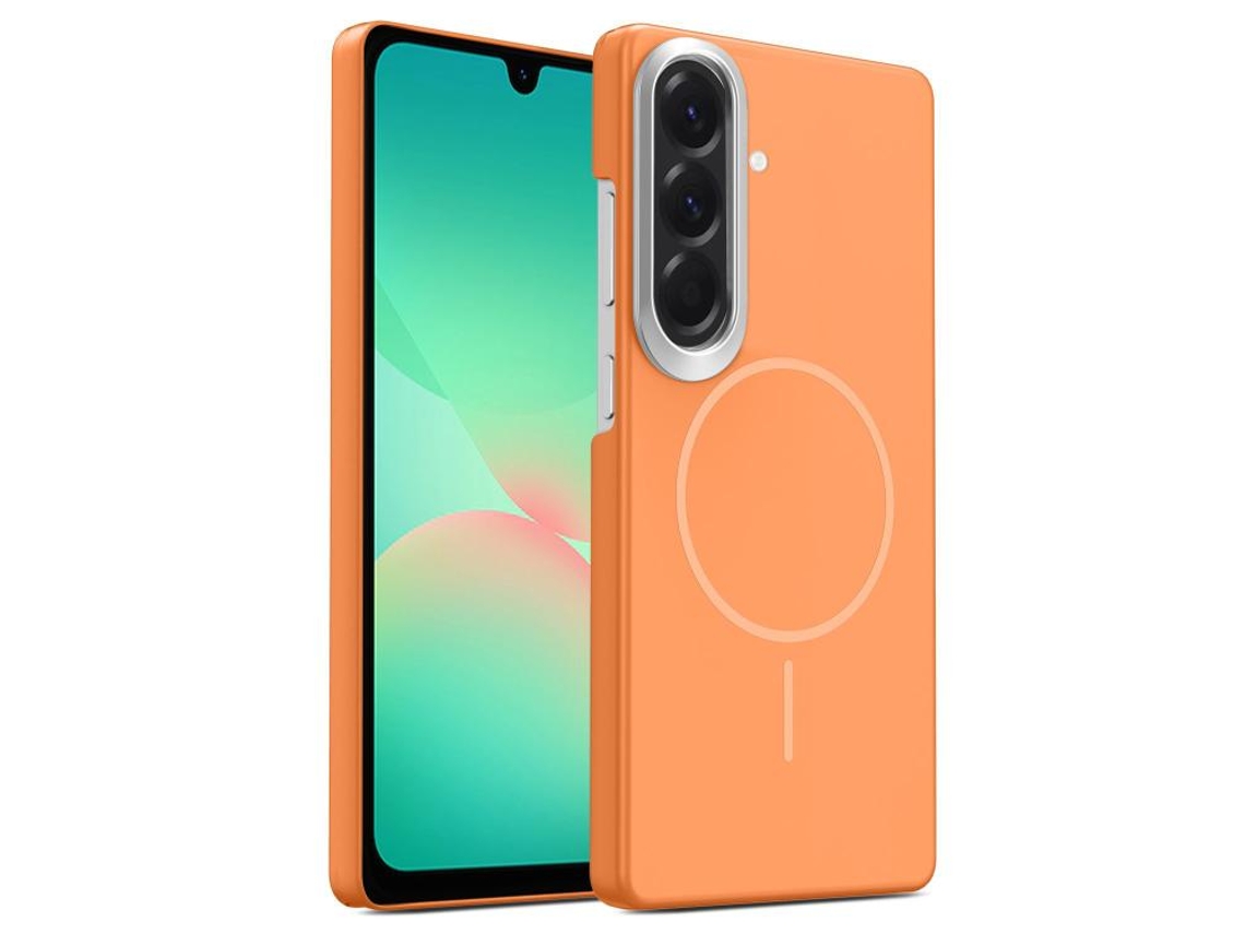 Capa Para Samsung Galaxy A26 5g Fina Circular Magsafe À Prova De Choque Dourada Em Policarbonato Laranja