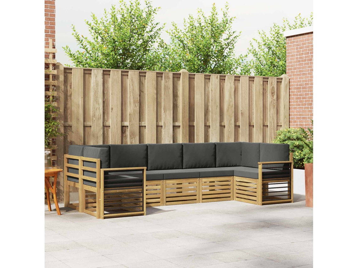 Vidaxl Conjunto De Sofás Para Exterior 7 Unid. Branco E Antracite
