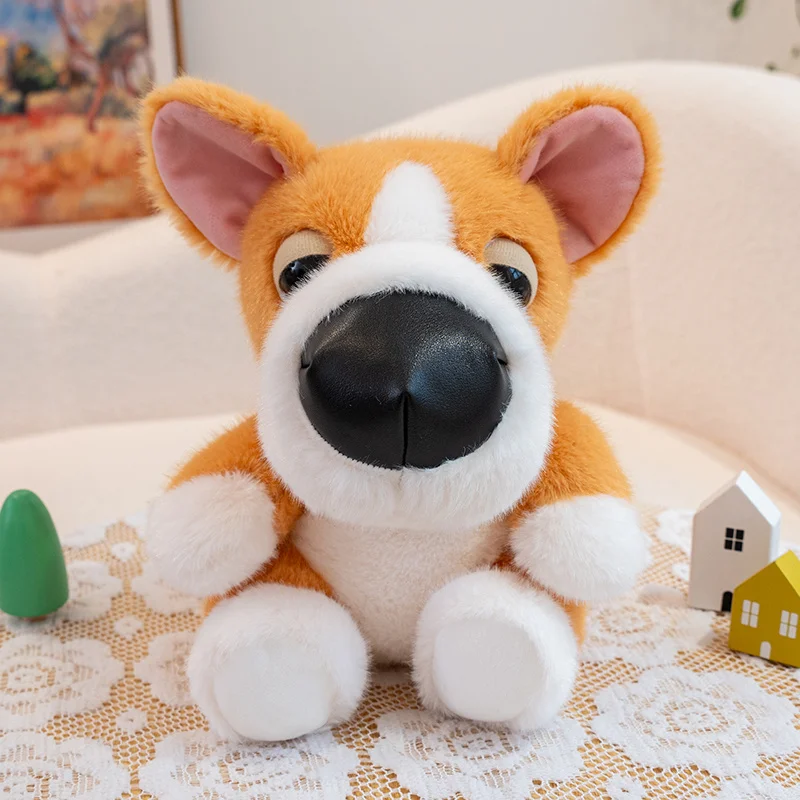 Cachorro de Pelúcia de Desenho Animado com Nariz Grande, Presente de Aniversário MDUG (15cm Corgi)