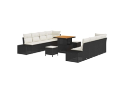 Maison Exclusive - Conjunto De Sofá De Jardim 11 Pcs Preto Rattan Sintético