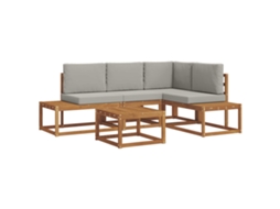Maison Exclusive - Conjunto De Sofás Para Exterior 5 Peça Cinza Natural E Claro