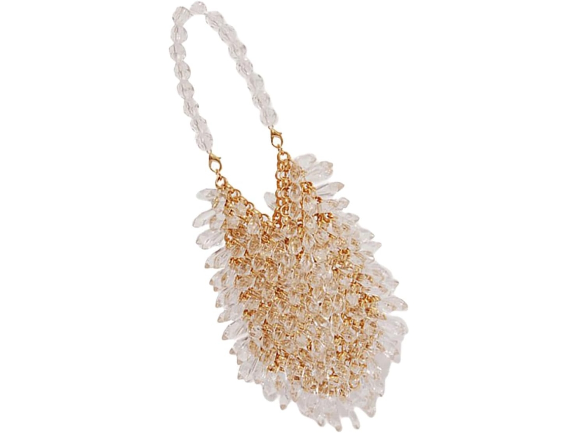 Bolsa De Ombro Feminina Elegante Com Corrente E Miçangas, Versátil Para Meninas.