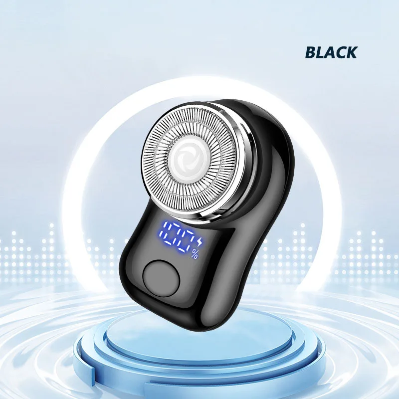 (preto) Mini Barbeador Elétrico, Recarregável Tipo C, Com Visor Digital