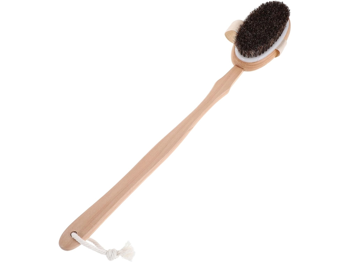 Escova Esfoliante Para As Costas Com Cabo De Madeira Faia, Cerdas Macias, Limpeza Profunda, Escova Corporal Unissex Para