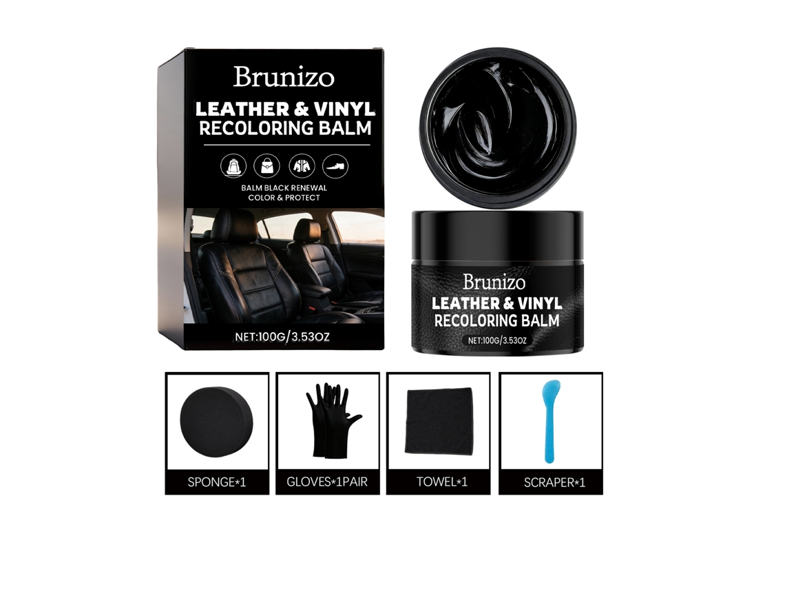 Kit de Creme Colorante para Couro Preto