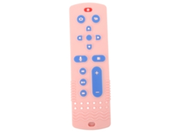 Primerox mordedor de Silicone Forma Controle Remoto Tv com Texturas Cores Vibrantes Desenvolvimento Sensorial Bebê Rosa