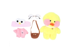 Ats muñeco de Patso Amarelo de Pelúcia 30cm com Roupa e Óculos Brinquedo Macio Tipo 1