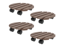 Conjunto de 4 suportes CHEZMOI redondos, Ø30 cm, com rodas