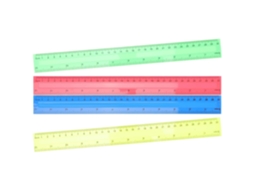 Conjunto de 8 réguas multifuncionais de plástico Fuoyloo de 30 cm, duráveis e com superfície lisa, ideais para desenhos técnicos.