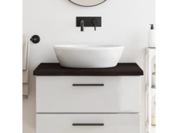 Vidaxl Bancada P/ Wc 80x60x(2-4)cm Madeira Tratada Maciça Castanho