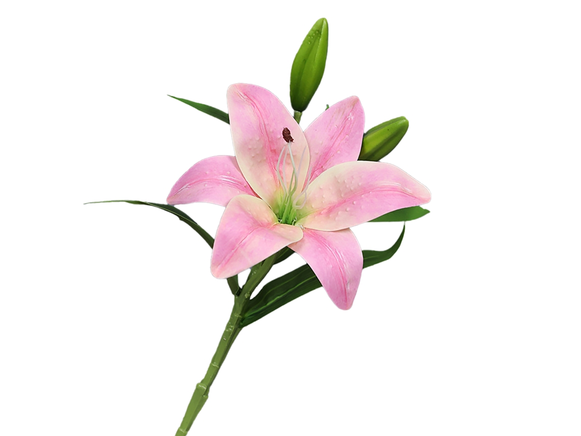 Laxiscreed Flores Artificiais Pink 3d Lily De 38cm Para Decoração Elegante E Sofisticada